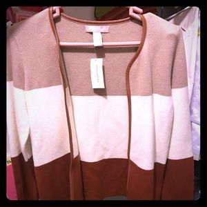 Banana Republic knit jacket with leather trim